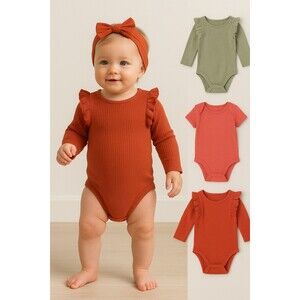 Baby Girl Bodysuit Bundle 3pc | Size 12M | Cat & Jack + Just One You